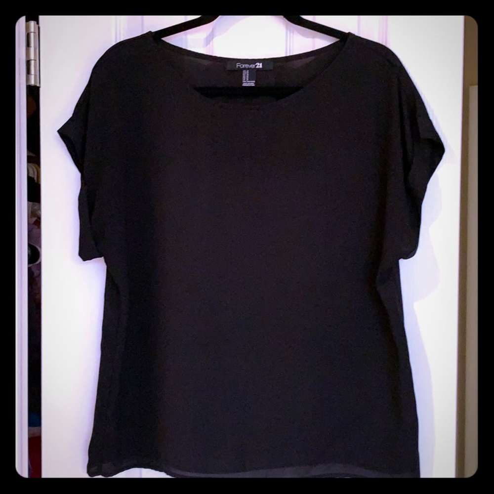 Black short-sleeved blouse from Forever 21